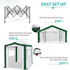 eagle peak 8x6 walk in pop up greenhouse showing dimensions