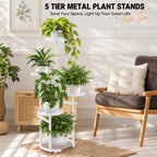 tosking tall 5-tier round metal corner plant stand, view 10