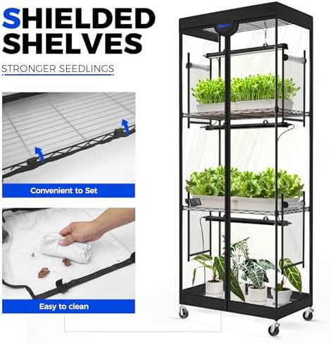 barrina lp600 indoor greenhouse with grow light, 4, package contents