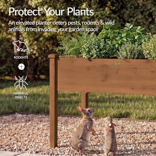 best choice products raised herb garden bed planter, front angle view
