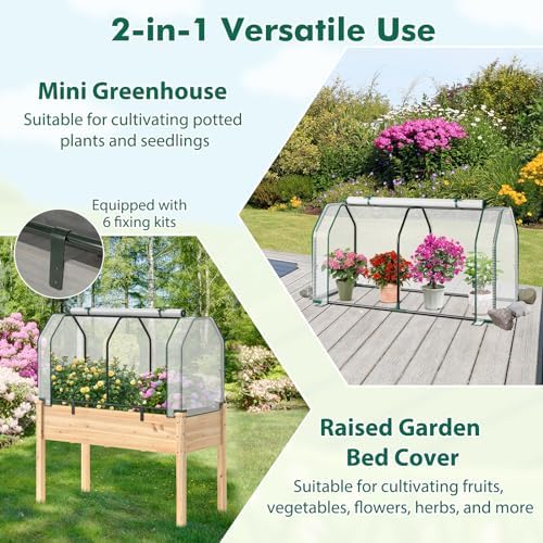 happygrill portable mini greenhouse with roll-up zipper door, close-up detail