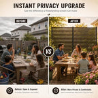 otosunny metal outdoor privacy screen freestanding, 36" w showing dimensions