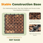 jurax interlocking wood deck tiles, 10pcs patio flooring, close-up detail