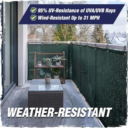 rugged rhino fence privacy screen 180 gsm heavy, side view
