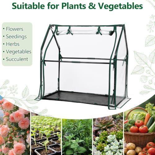 mini greenhouse with waterproof pad, 36"×18"×33" tabletop small on a desk or shelf