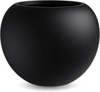 13.5 H x 17" Dia (12" Pot Opening) Round Fiberstone Planter with Drainage Hole, Durable Garden Flower Pots, Black, Resistant for Indoor and Outdoor, Planters for Large Plants pot for Home Decor Patio