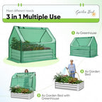 quictent raised garden bed with cover galvanized planter, close-up detail