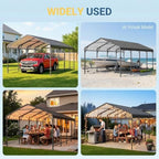 wisteria lane 12 x 20 ft metal carport, front angle view