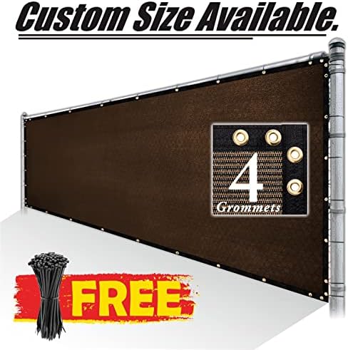 royal shade 6' x 50' brown fence privacy, front angle view