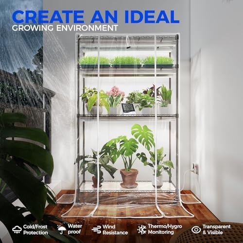 barrina cx5z indoor greenhouse with grow light, 180w showing dimensions