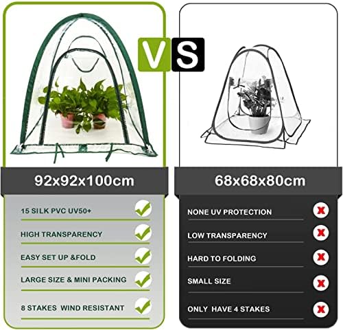 porayhut pop up greenhouse cover flower house,pack of, close-up detail