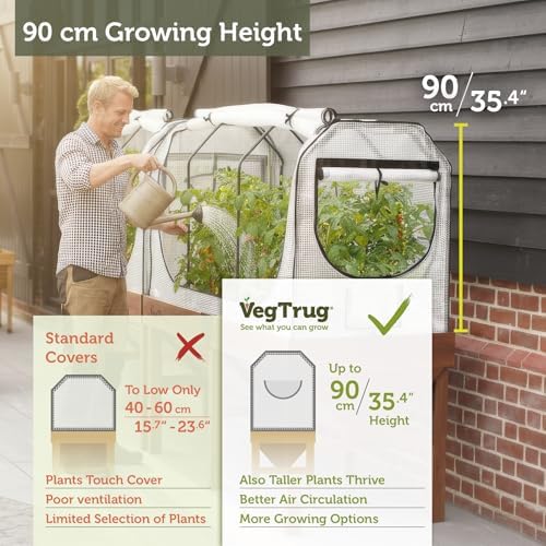 vegtrug greenhouse frame & multi-cover set for classic showing dimensions
