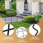 decorative garden fence panels - 26.41ft arched landscape showing dimensions