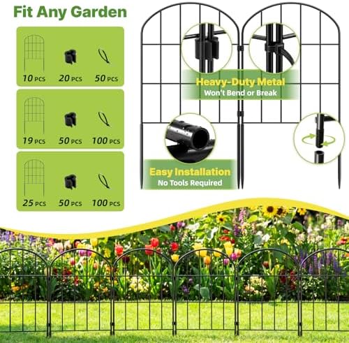 decorative garden fence panels - 24in (h) x showing dimensions