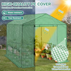 coos bay 8x8 pop up greenhouse outdoor, walk showing dimensions