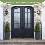 vitalismo 3ft uv-resistant artificial cedar trees for front showing dimensions