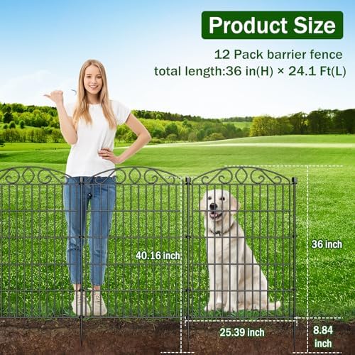 12 panel no dig decorative garden fence with shown in use