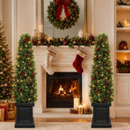 3.5ft topiary trees artificial outdoor set of 2, view 9