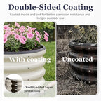 round galvanized raised garden bed kit, 3 pcs, close-up detail