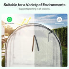 vivosun portable mini greenhouse 47x23x23-inch tunnels, pe cover, close-up detail