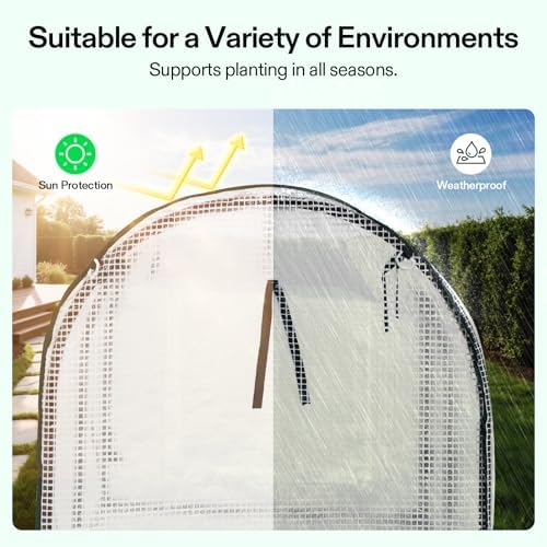 vivosun portable mini greenhouse 47x23x23-inch tunnels, pe cover, close-up detail