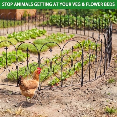 thealyn garden fence 32" x 10ft, 5 panels showing dimensions