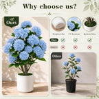 3ft artificial hydrangea tree outdoor | uv resistant showing dimensions