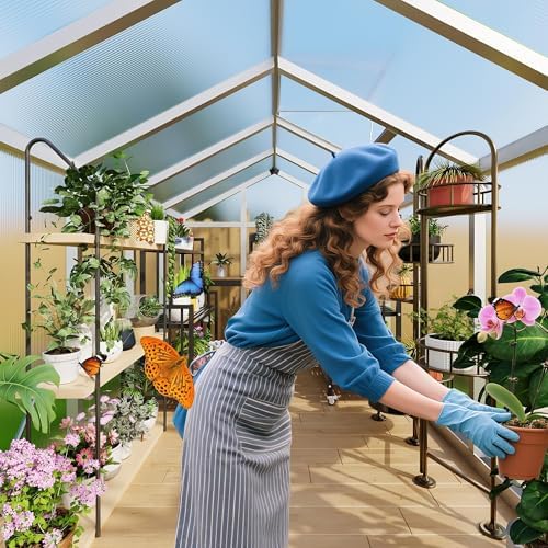 6x10 ft greenhouse, easy assembly aluminum polycarbonate greenhouses, close-up detail