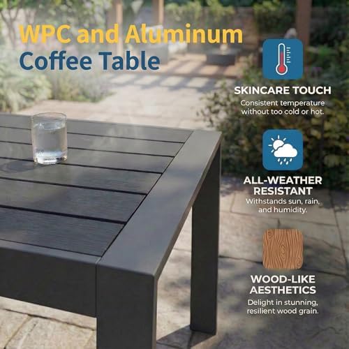 aluminum patio furniture set, all weather patio sofa on a desk or shelf