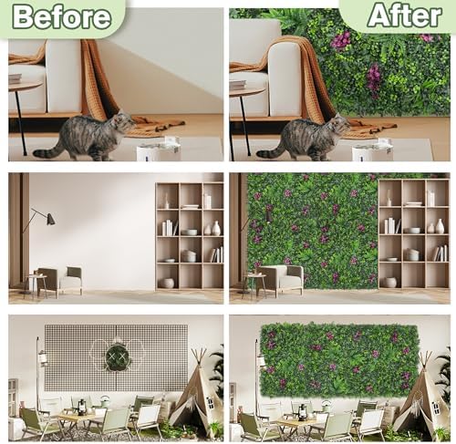 faux greenery grass wall boxwood plant panel: 20"x20"(4 showing dimensions