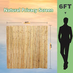 4ft x 6ft natural bamboo fence roll, outside shown in use