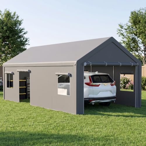 13x25 ft heavy duty carport, portable garage car, view 9
