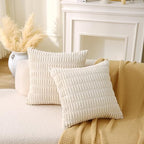 corduroy decorative throw pillow with inserts, 18x18 inch, front angle view