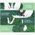 20''x20'' 24 pieces artificial hedge boxwood panels uv showing dimensions