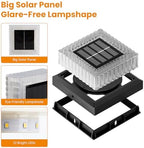 APONUO Solar Post Cap Lights, 12-Pack IP65 Waterproof for 4x4 Posts, 20 Lumens Deck Post Lights Solar Powered Outdoor – Perfect for Fence, Patio, Garden,Decor, Black