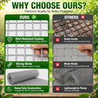 Hardware Cloth 1/2 inch Chicken Wire Fencing 48 x 100 Ft 19-Gauge | Hot-dip Galvanized After Welding Chicken Wire Mesh Roll Rat Wire Gopher Mesh Garden Fencing