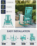 kingyes oversized outdoor rocking chair for adults, porch on a desk or shelf