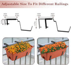 oyeal hanging flower pots for railing fence outdoor showing dimensions