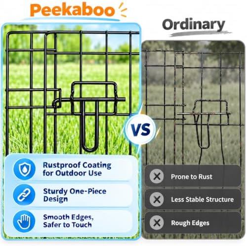 peekaboo dogplaypen 24 in-8 panel metal rustproof pet, side view