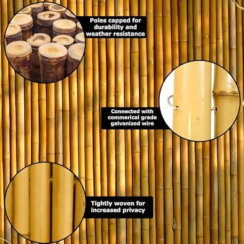 forever bamboo natural bamboo fencing decorative rolled fence, view 17