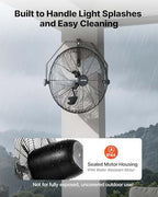 vevor wall mount fan, 18 in wall mounted, close-up detail
