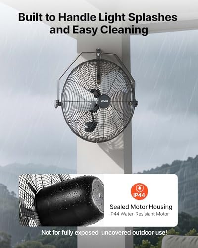 vevor wall mount fan, 18 in wall mounted, close-up detail