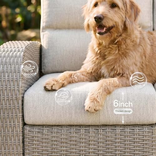 layinsun oversized wicker outdoor swivel glider recliner with, side view
