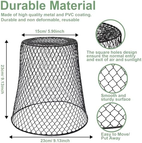 9.13"×9.13" chicken wire cloche plant covers garden netting shown in use