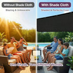90% sun shade cloth with gromments, 0 8', side view