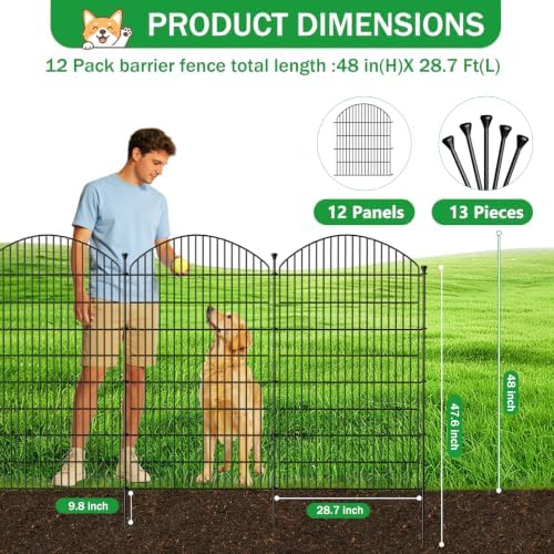 no dig garden fence panels, dog fence outdoor, side view