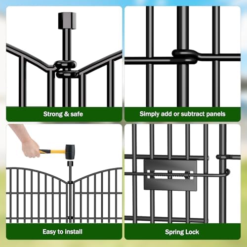 10 panel no dig decorative garden fence with showing dimensions