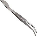 Bonsai Tweezers, Stainless Steel Long Handle Ergonomic Non Slip Grip with Smooth Edges for Removing Dead Leaves and Weeds from Bonsai Plants (Bent)