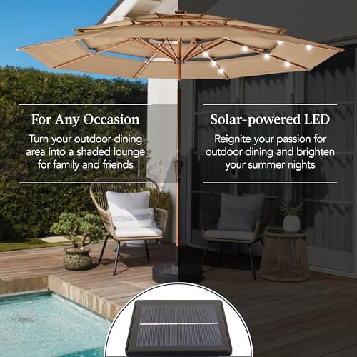 best choice products 10ft 3-tier solar patio market showing dimensions
