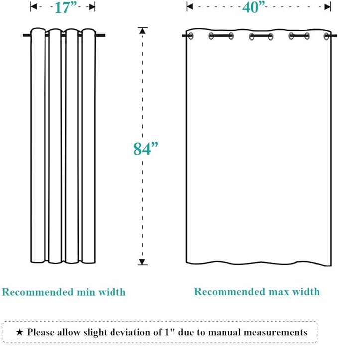 NICETOWN Black Out Curtain for Bedroom 84 inches Long - Thermal Insulated Modern Blackout Window Treatment Soundproof Drape for Bedroom/Living Room, W52 x L84 Inch, 8 Grommets Top, 1 Piece